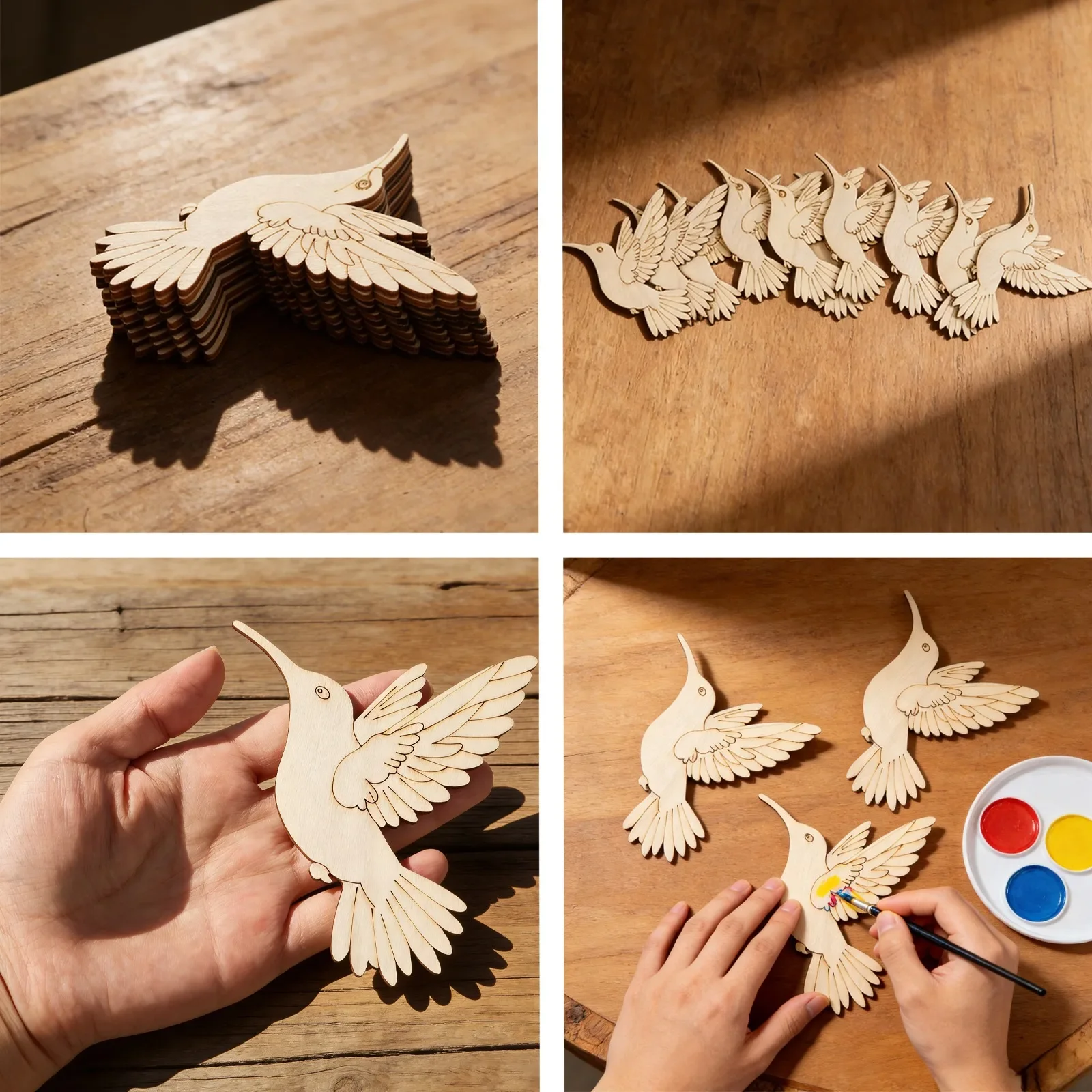 Unfinished wooden bird cutout shape for craft painting