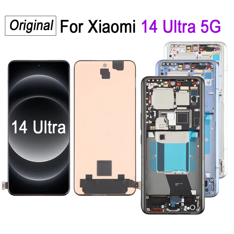 LTPO AMOLED Screen For Xiaomi 14 Ultra 5G 2024, 24031PN0DC 24030PN60G, 120Hz LCD Display Touch Screen Replacement Spare Part