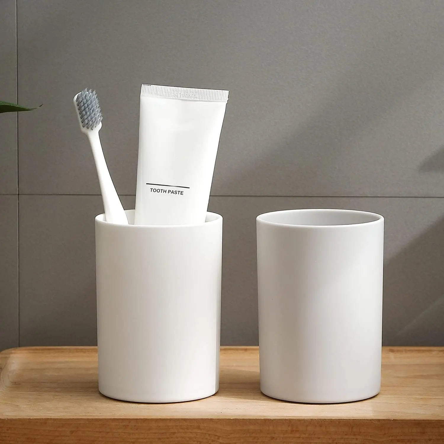 

Reusable Bathroom Tumbler – 300ml Unbreakable PP Toothbrush & Mouthwash Cup, Easy-Clean White Design for Modern Bathrooms