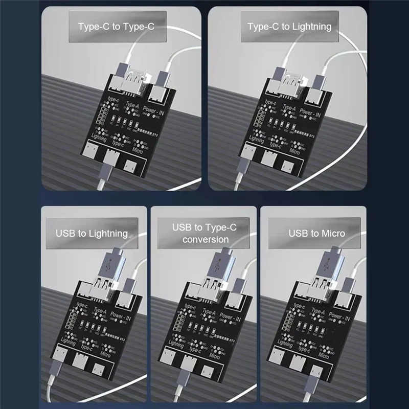 A7THK-DT3 ข้อมูลการตรวจจับสายเคเบิล USB เครื่องทดสอบสายเคเบิลสําหรับ IOS Android Type-C Micro-Type Short Circuit Switch Test Board