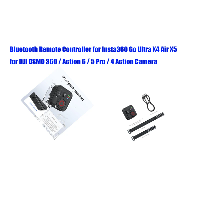 

Bluetooth Remote Controller for Insta360 Go Ultra X4 Air X5 for DJI OSMO 360 / Action 6 / 5 Pro / 4 Action Camera