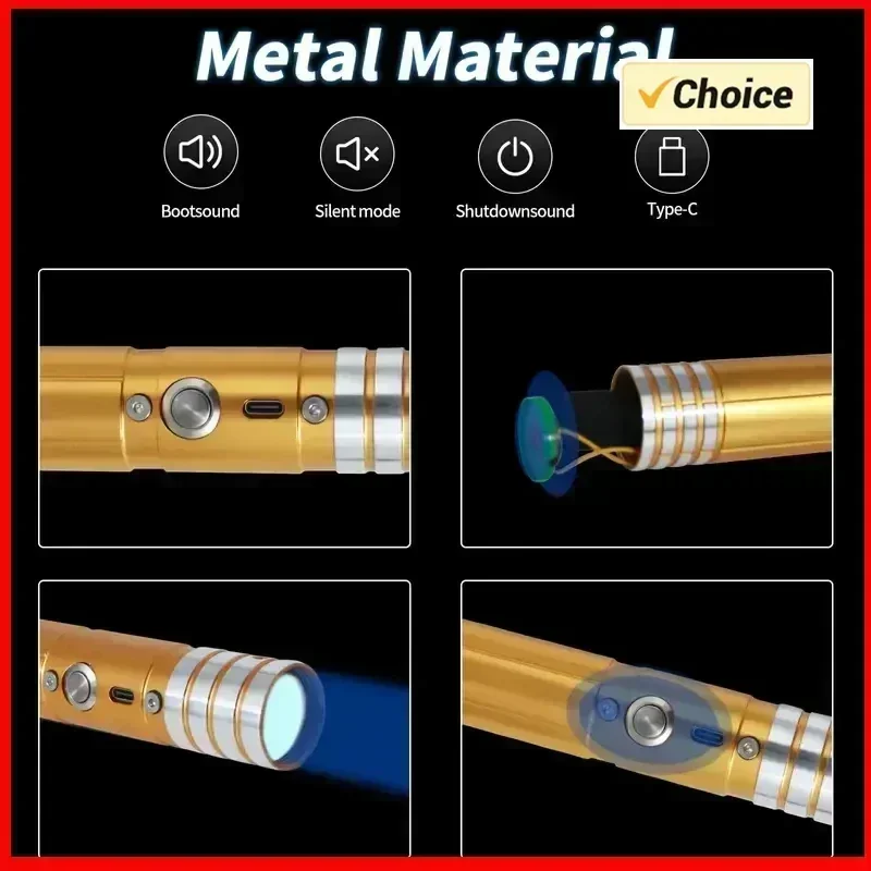 NR-Upgraded Version Gravity Sensing Lightsaber 2 in 1 7-color Metal Laser Sword Rechargeable Toy Party Glow Swords