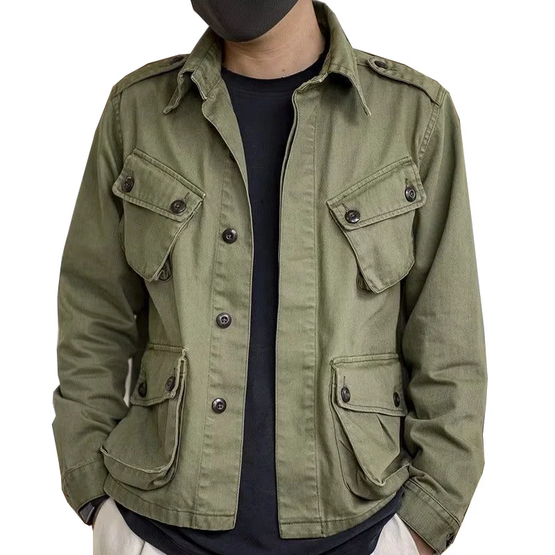 

2023 New Jungle Jacket M42 Military Paratrooper Suit Men's Overalls Casual Coat Top Army Solid color