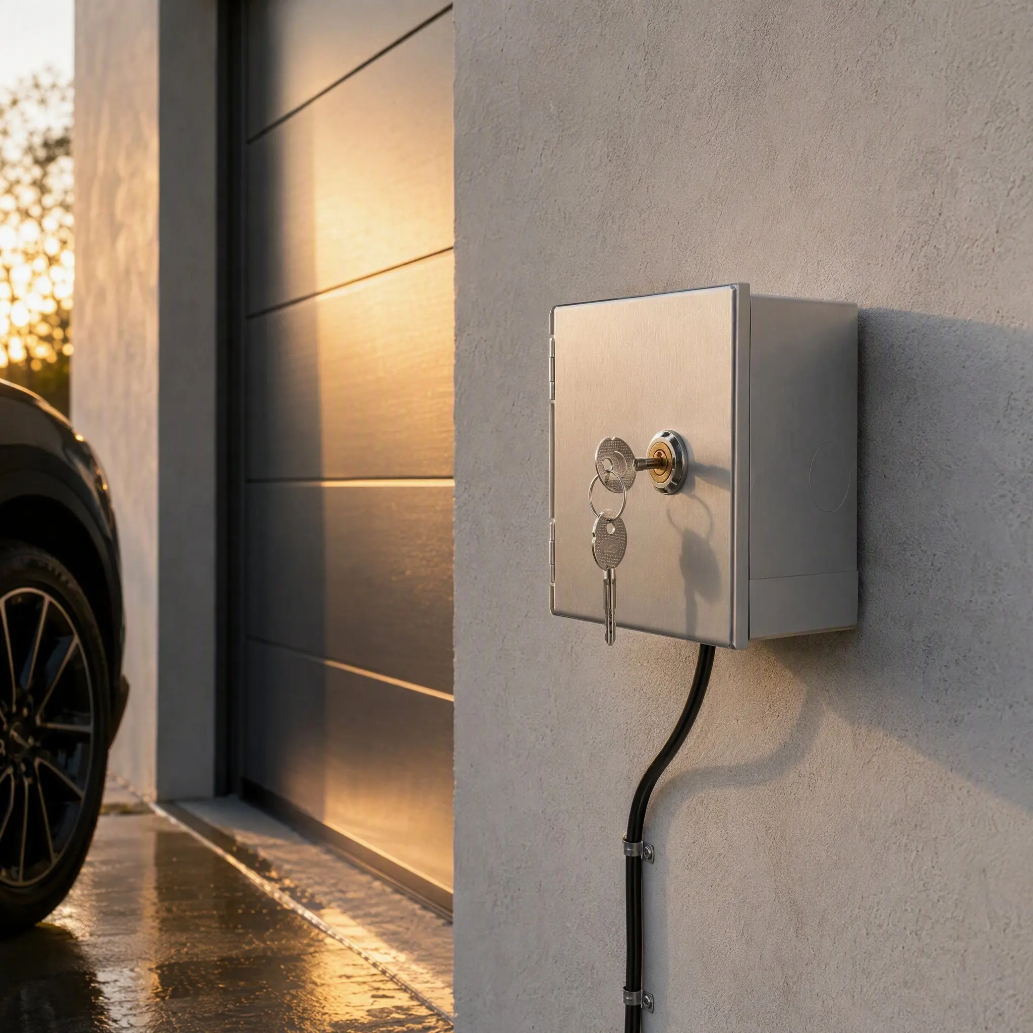 Waterproof Lock Box Electrical Socket Surface Mounted Stainless Steel Outdoor Outlet Cover Electric Vehicle Charging Protection