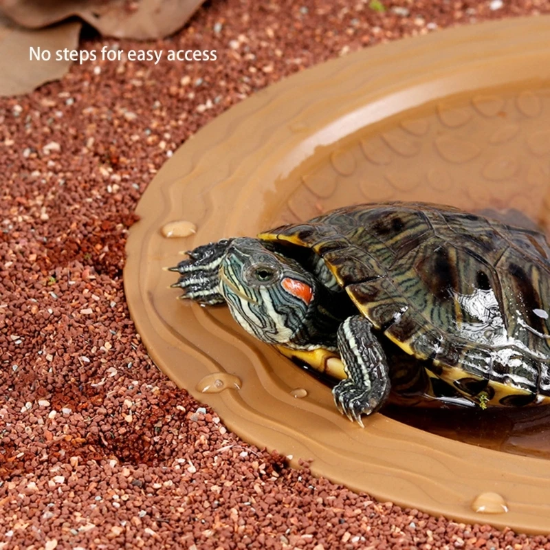 

Plastic Reptiles Soaking Dish Water Pool Large Bathing Bowl for Turtles Lizards Frogs Amphibians Habitats Decoration