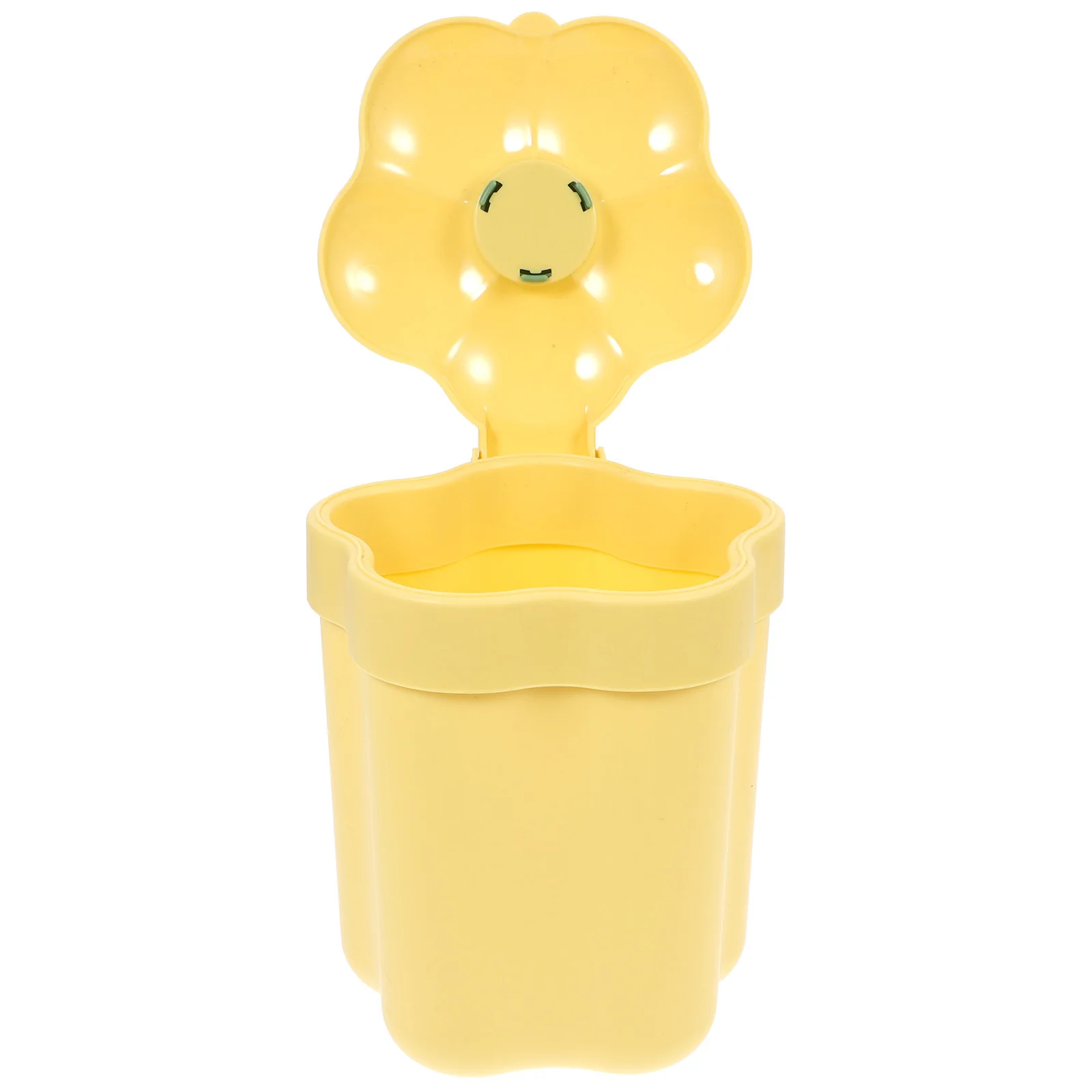 

Flower Shaped Desktop Trash Bin Premium Plastic with Lid Large Opening for Office Bedroom Home Study Room Decorative Small