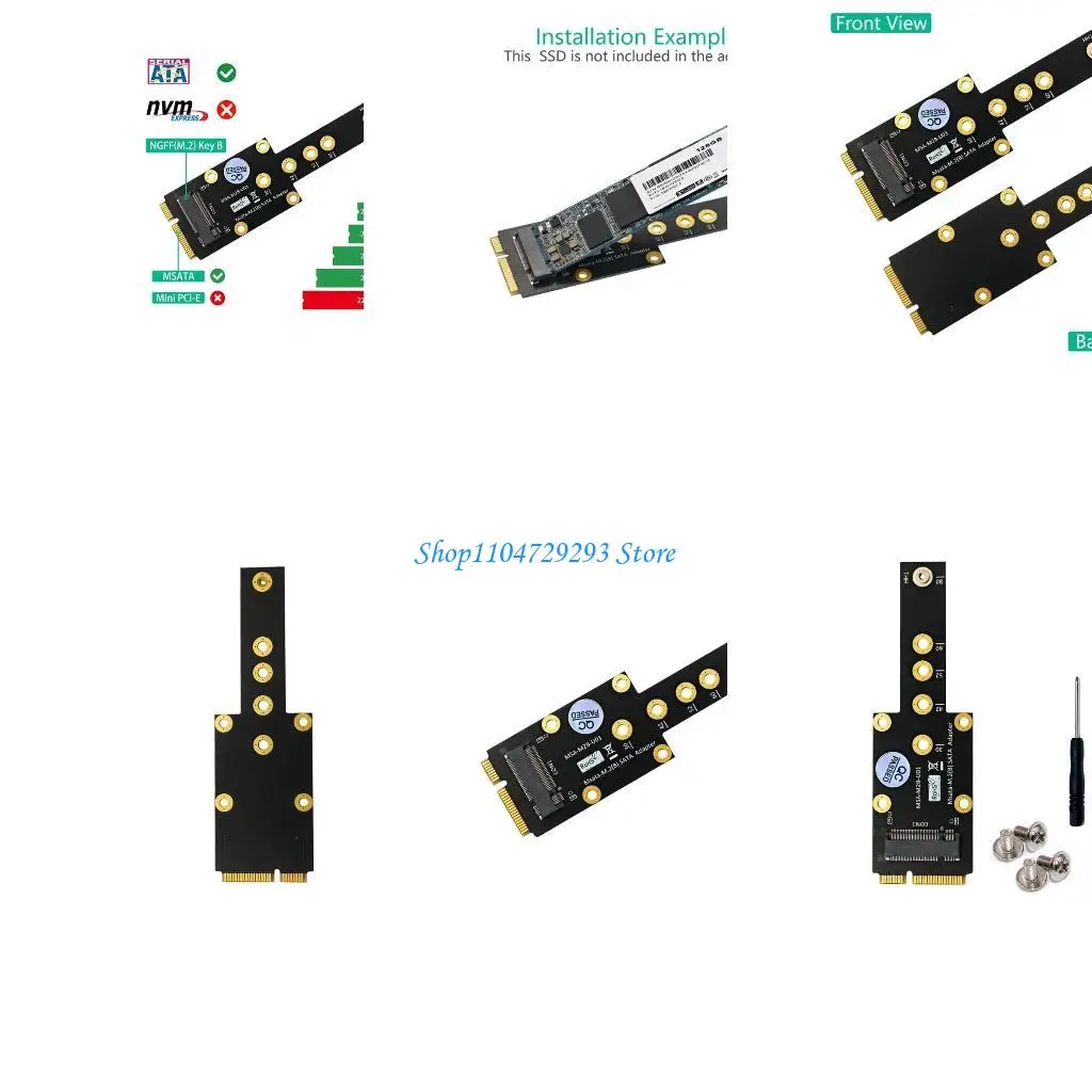 

Y2GD mSATA to B SSD to MSATA SSD Connector Adapter Support for 2230 2242