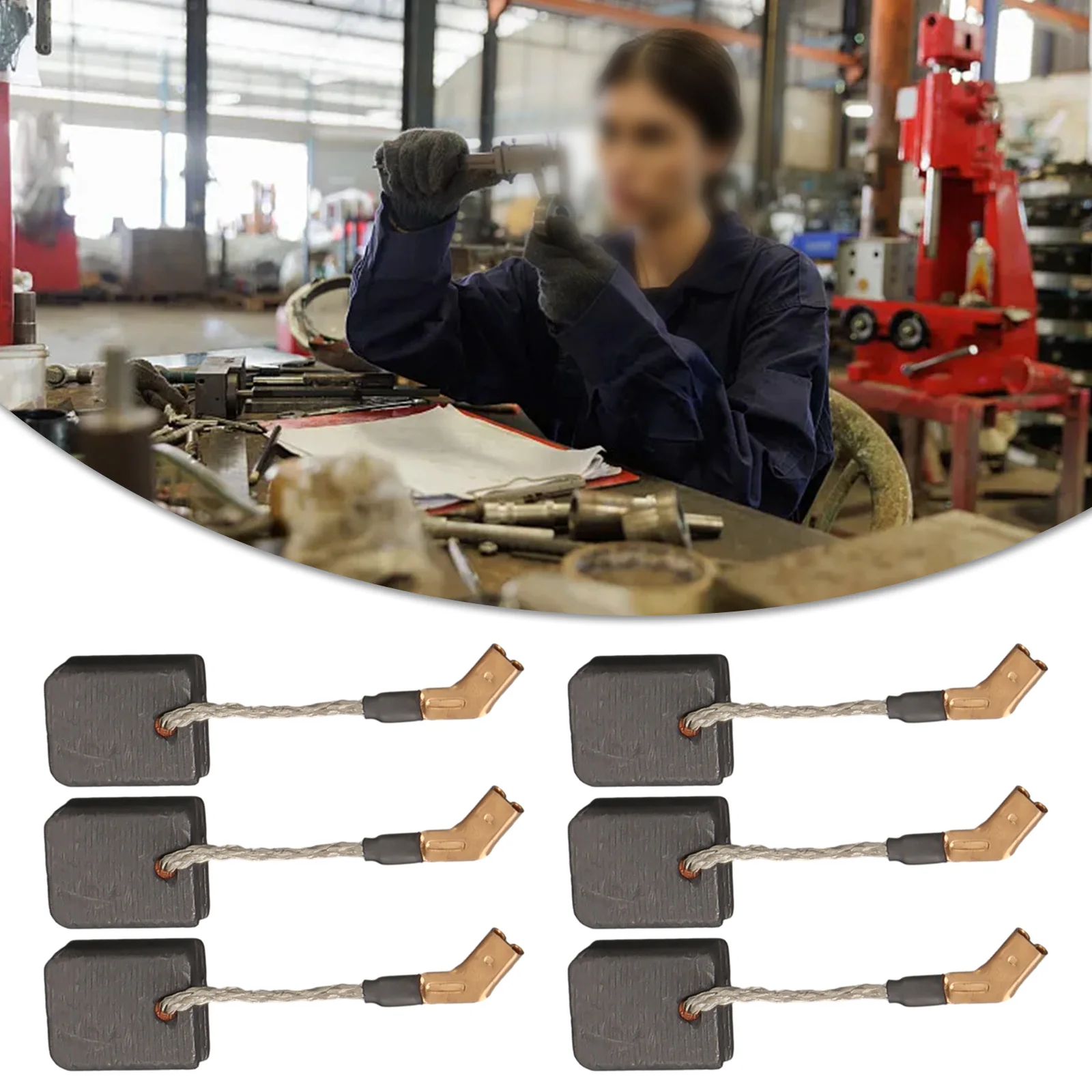 

6pcs Carbon Brushes Power Tools Replacement For N421362 DWE4217 DWE4238 Motor 6.5x12x14mm Carbon Brushes Spare Parts