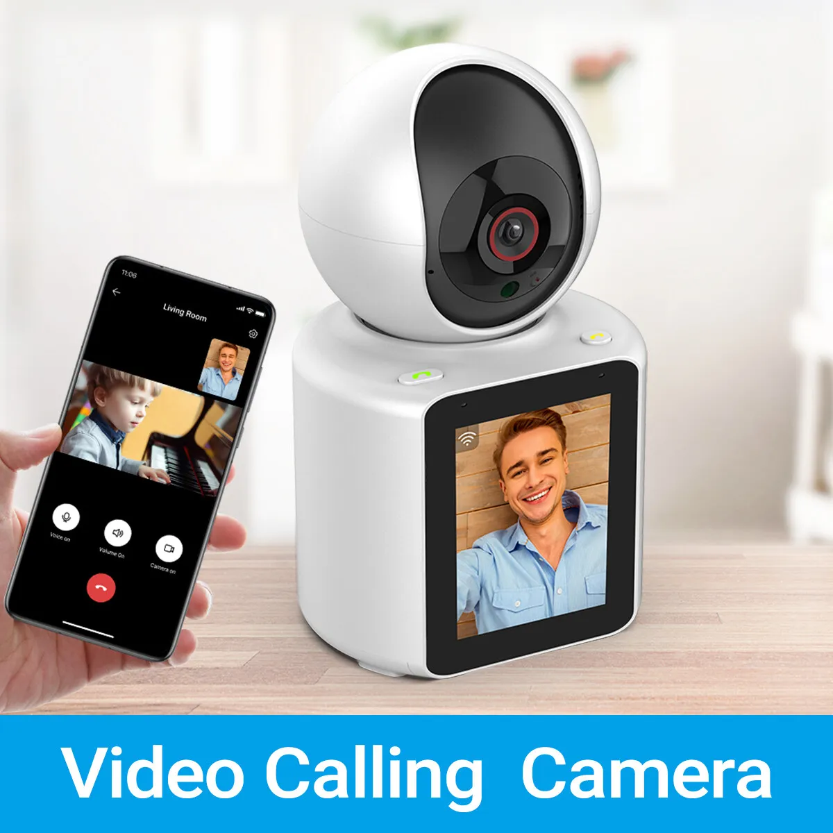 Linook-Home Video Call CCTV Camera, Wireless WiFi, Mini Câmera de Segurança, Visão Noturna Infravermelha, Rastreamento Móvel, 1080P