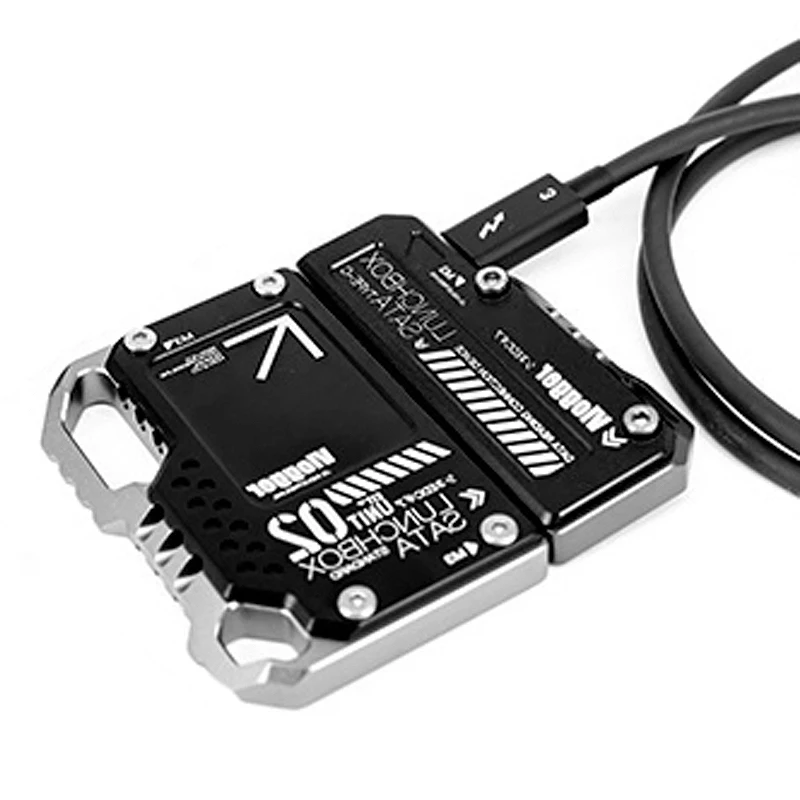 สายเคเบิลชนิด C 20ซม. สำหรับกล่องกล่องฮาร์ดดิสก์ mSATA ไปยัง SATA อะลูมินัมอัลลอยการระบายความร้อนเปลือกฮาร์ดดิสก์