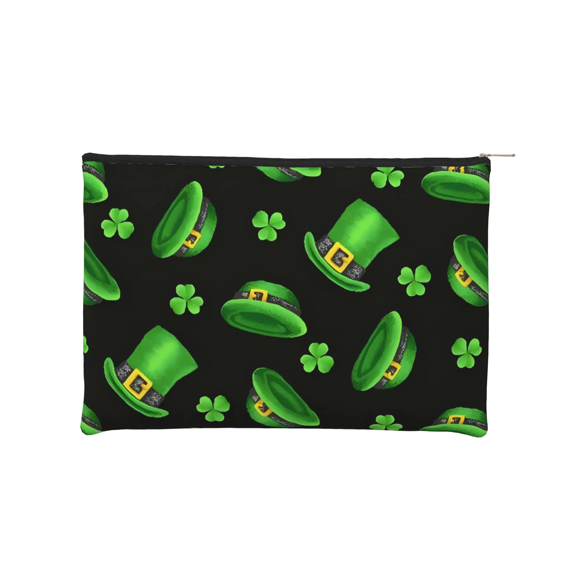 

Стильная ирландская косметичка цвета клевера, 1 шт., на День Святого Патрика, с молнией, практичная сумка для хранения косметики