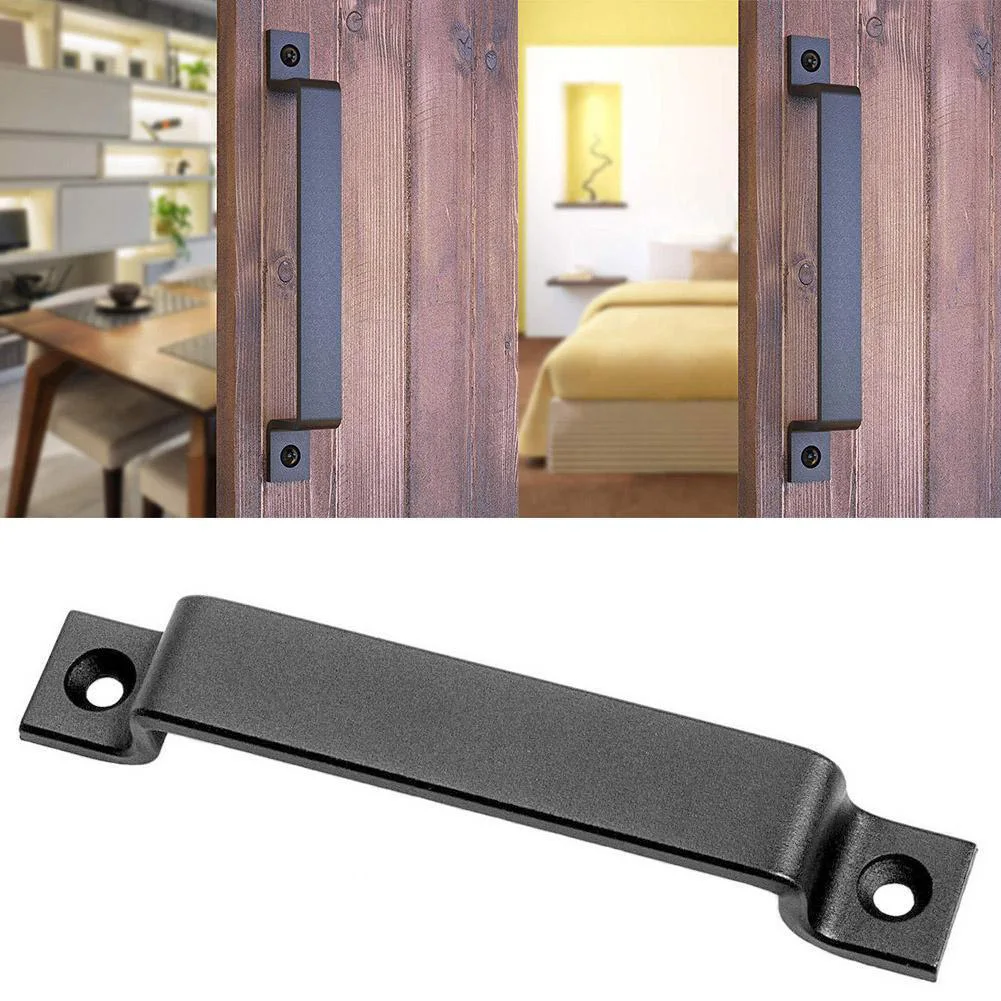 Exposed Door Handle Barn Door Handle Sophisticated And Functional Sturdy Iron Construction Elegant Frosted Finish