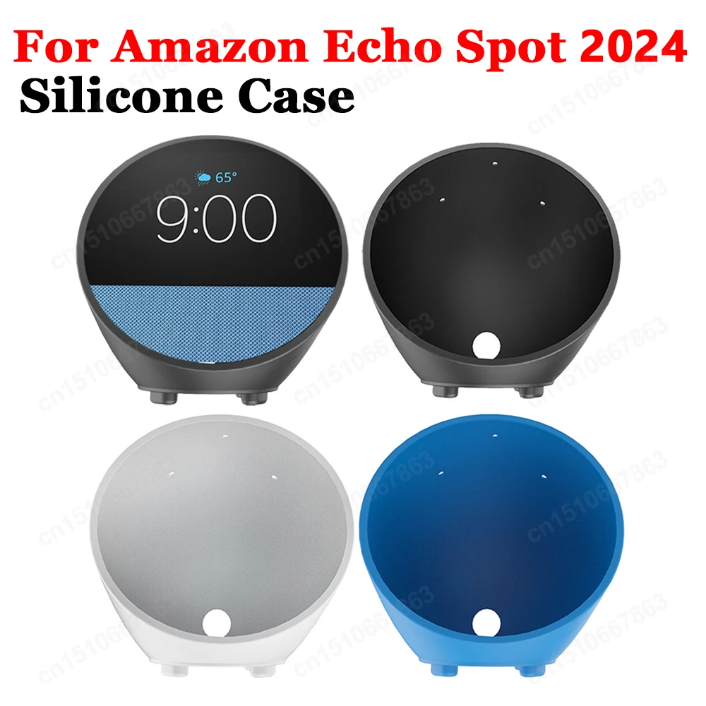 Silicone Case/ HD Screen Protector For Amazon Echo Spot Smart Alarm Soft Protective Cover/ Protective Films For Amazon Echo Spot