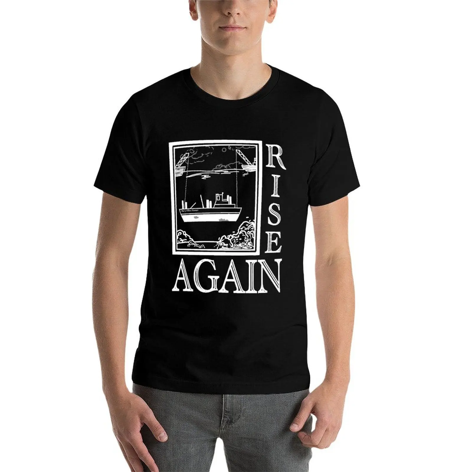 تي شيرت Rise Again (ألوان مقلوبة) تي شيرت قطن تي شيرت رجالي 100% تي شيرت مع مطبوعات تي شيرت