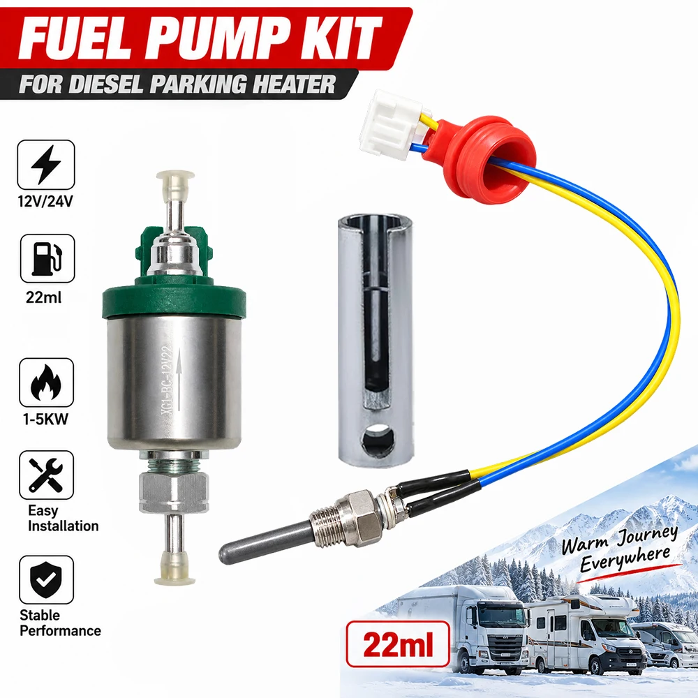 22ml Silent Removable Fuel Pump Kit with Glow Plug And Wrench for Eberspacher Webasto Diesel Parking Heater 12V 24V