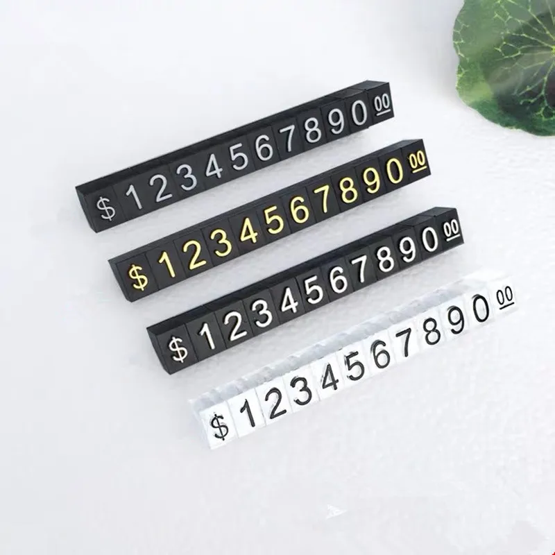 10 Strips 3x5mm Adjustable Number Letter Dollar Eur Mini Price Cube Tags Block Kit Jewelry Watch Ring Pricing Display Tags