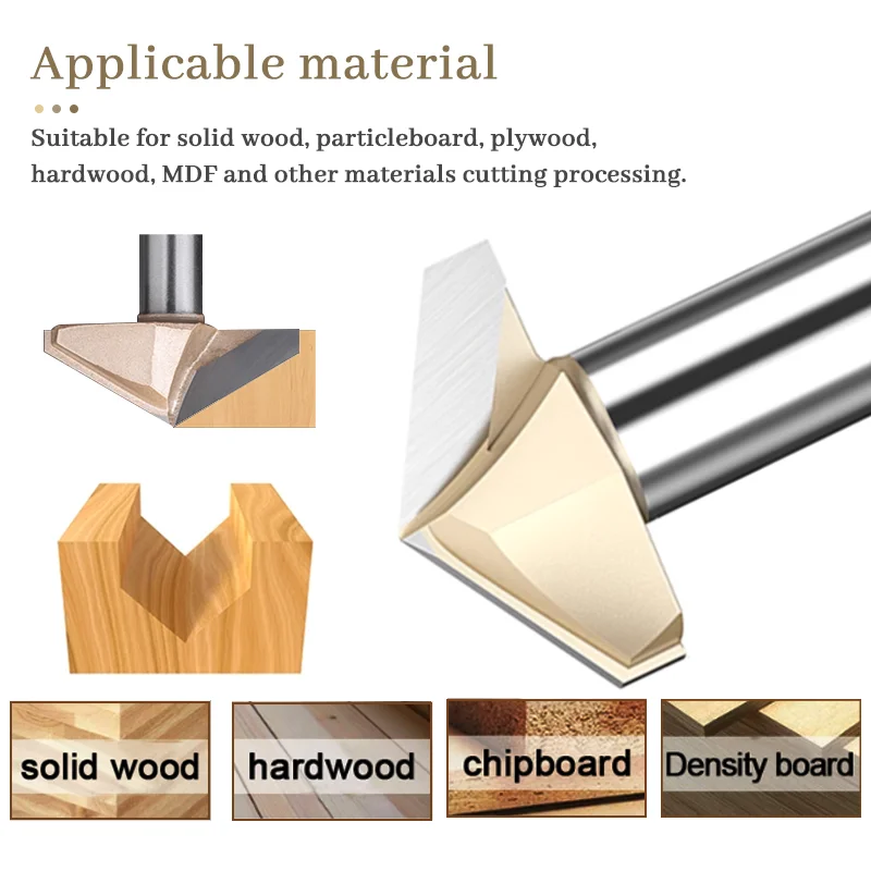 120 150 gradi V Bit 1/2 gambo in metallo duro strumenti per la lavorazione del legno V scanalatura intaglio punta del router incisione scanalatura taglierina per legno MDF