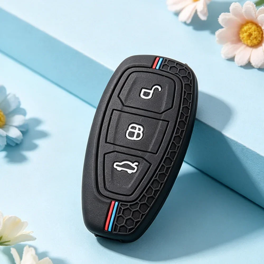 New Silicone Car Key Pack for Ford ST Line Fiesta Focus Mondeo Ecosport Kuga Puma Edge Escape Metallic Accessories