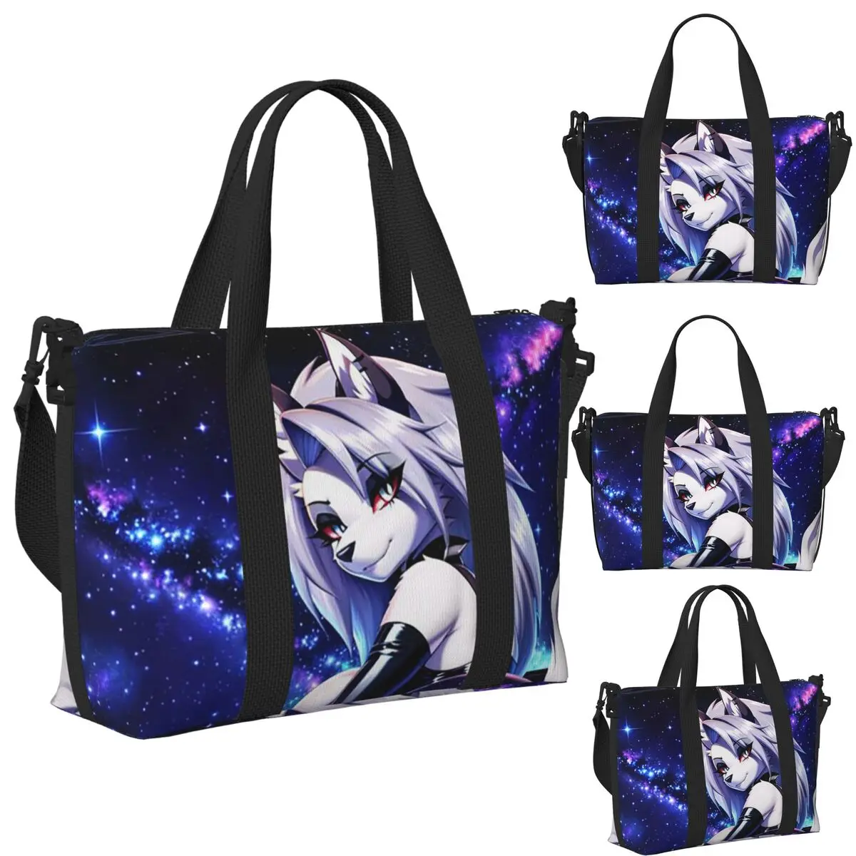 

Helluva Boss Loona Beach Travel Bag Large Capacity Tote Bags for Gym Sport Women Shopping Duffle Shoulder Bag