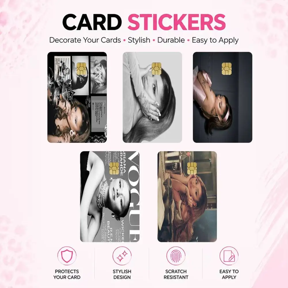 A-Ariana G-Grande  High‑Res Game Chip Decals Credit Card Mini Waterproof Vinyl Ornament Useful Gift