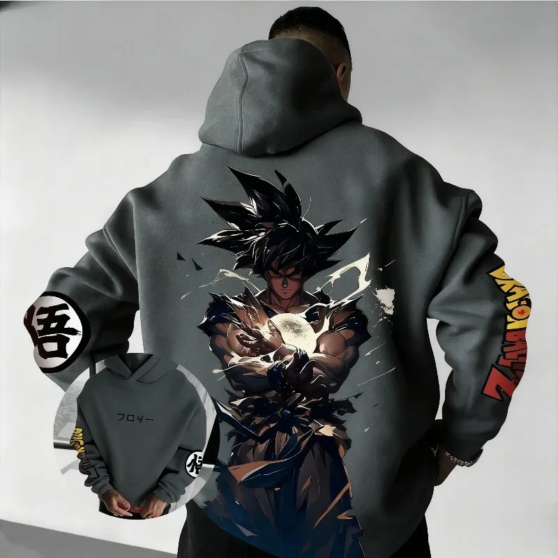 Sudadera con Capucha Estampada de Anime Dragon Ball Goku 2026, Sudadera Holgada Unisex para Otoño e Invierno