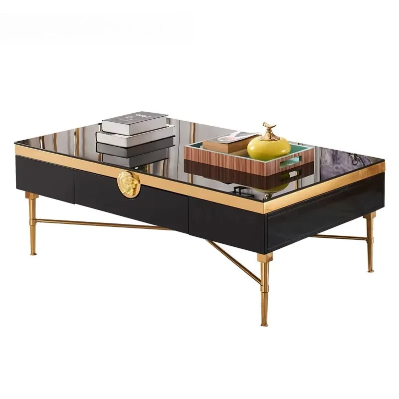 Modern Morocco New Classical Postmodern Square Stainless Steel Coffee Table Tea Table for Living