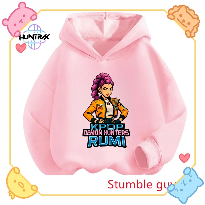 

Girls Kids Kpop Demon Hunters Hoodie Halloween Christmas Warm Soft Sweet Anime Print Hooded Sweatshirt​
