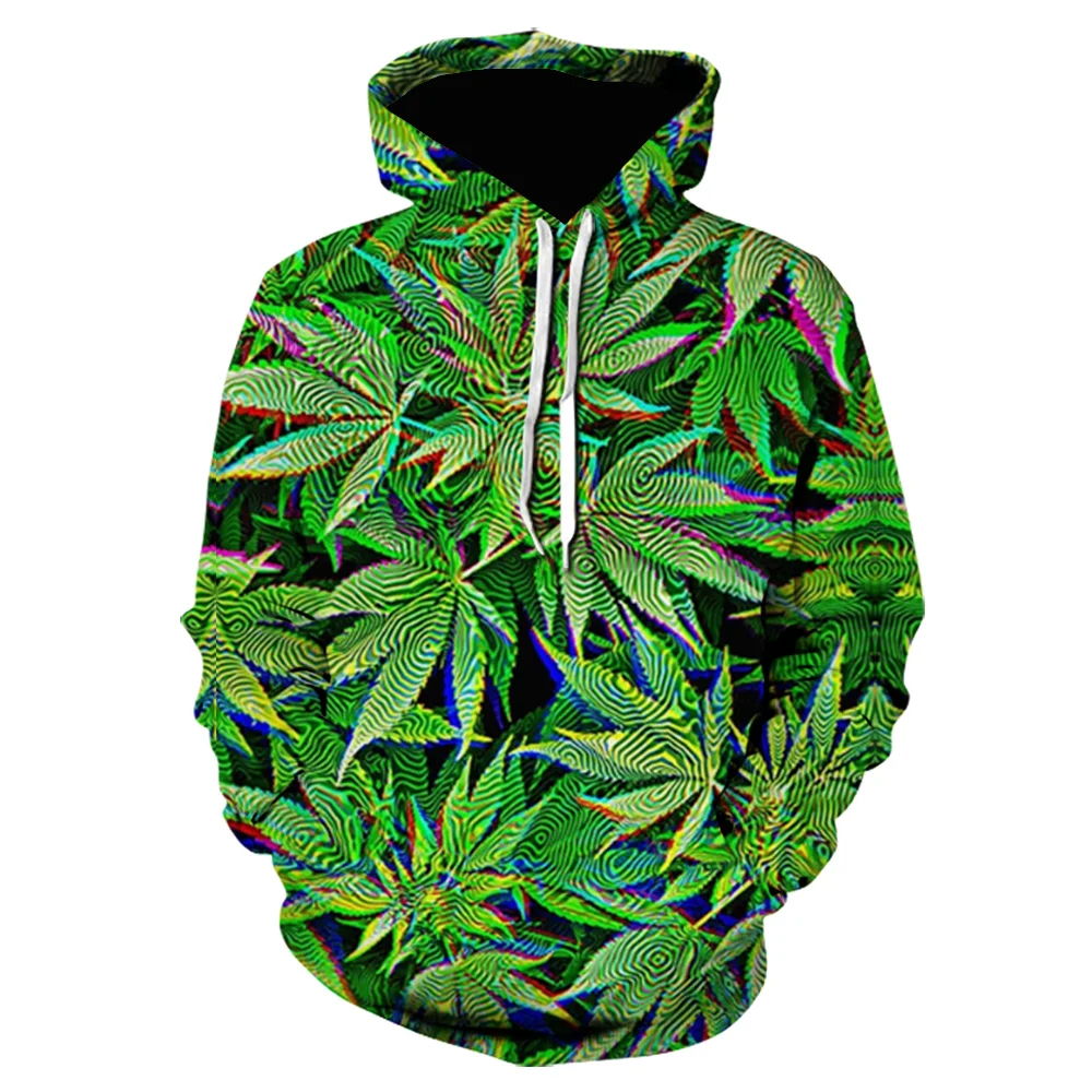 

3D Print hoodies tops pullover Men/Women Hooded Sweatshirts Casual green weed leaf Hoodie weed 3d hoodies jacket homme