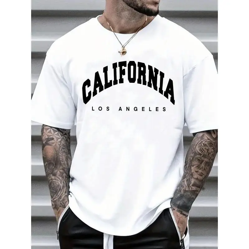 

California Los Angeles T-Shirt Men Women Minimalist City Graphic Print Oversized Casual Streetwear Summer Tee S-3XL