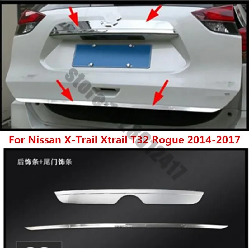 

Fit For Nissan X-Trail Xtrail T32 Rogue 2014-2021 Stainless Steel Rear Trunk Tailgate Tail Gate Trim Cover Molding Garnish