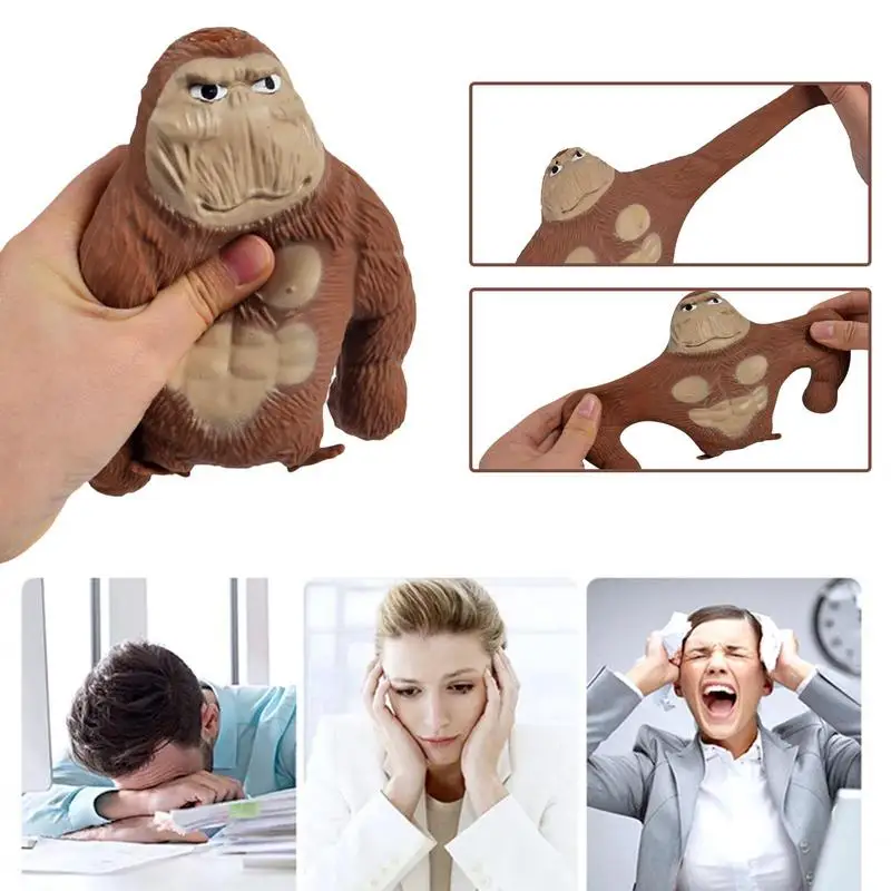 Macaco estiramento brinquedo gorila brinquedos de estresse brinquedos engraçados adultos brinquedos sensoriais macaco de borracha que esprime diversão e relaxamento