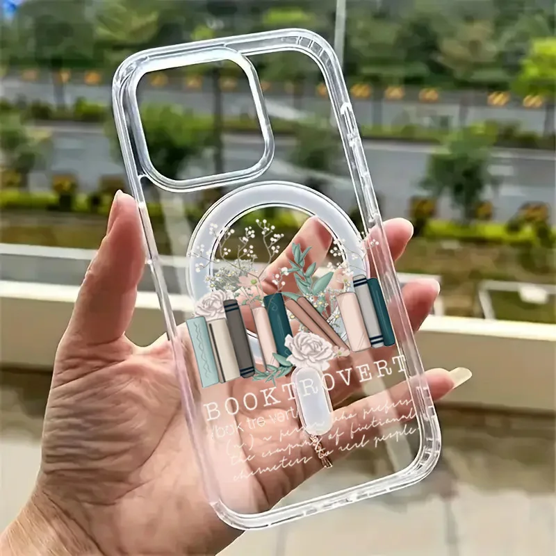 Магнитный акриловый прозрачный чехол для телефона с дизайном Book Lover для iPhone 17 16 15 14 13 12 11 Pro 16E XR XS 7 8 Plus SE 2022 PC Cover