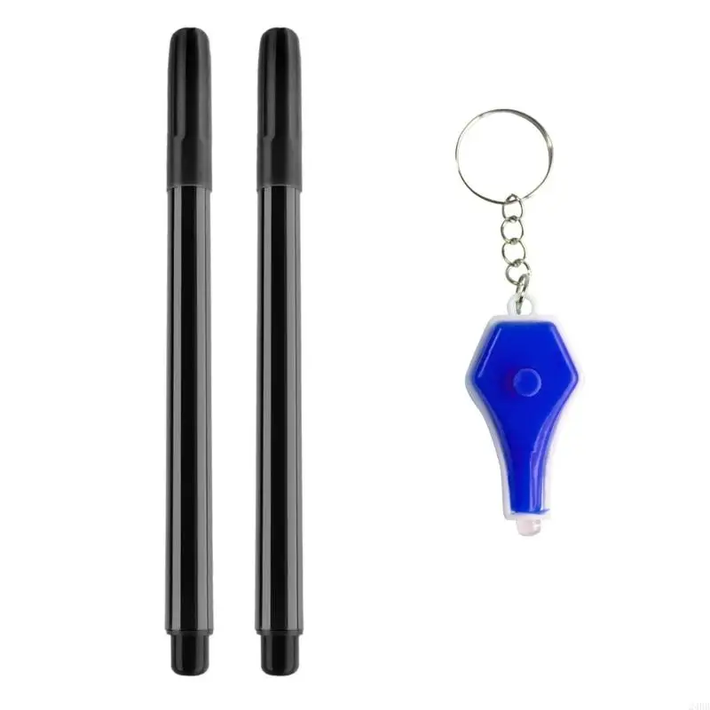 

Invisible Inks Pen With LED Light For Secret Note Security Marking Secret Pen 24BB