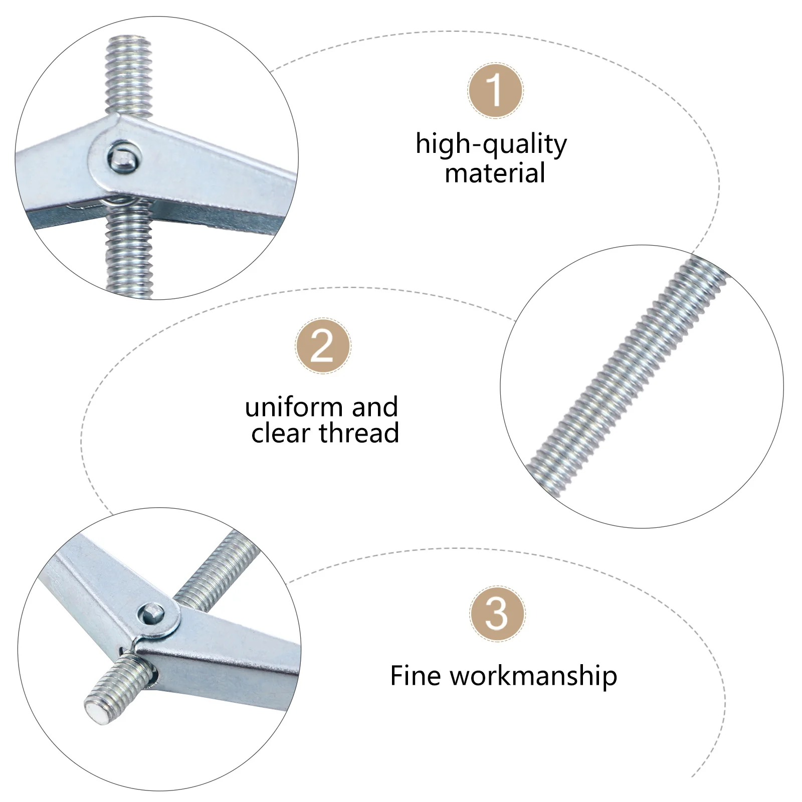 10 قطعة المراسي الحفر الذاتي الكربون الصلب المسمار دائم مقاومة للتآكل غير موصل منخفضة الاحتكاك سهلة التركيب معلقة