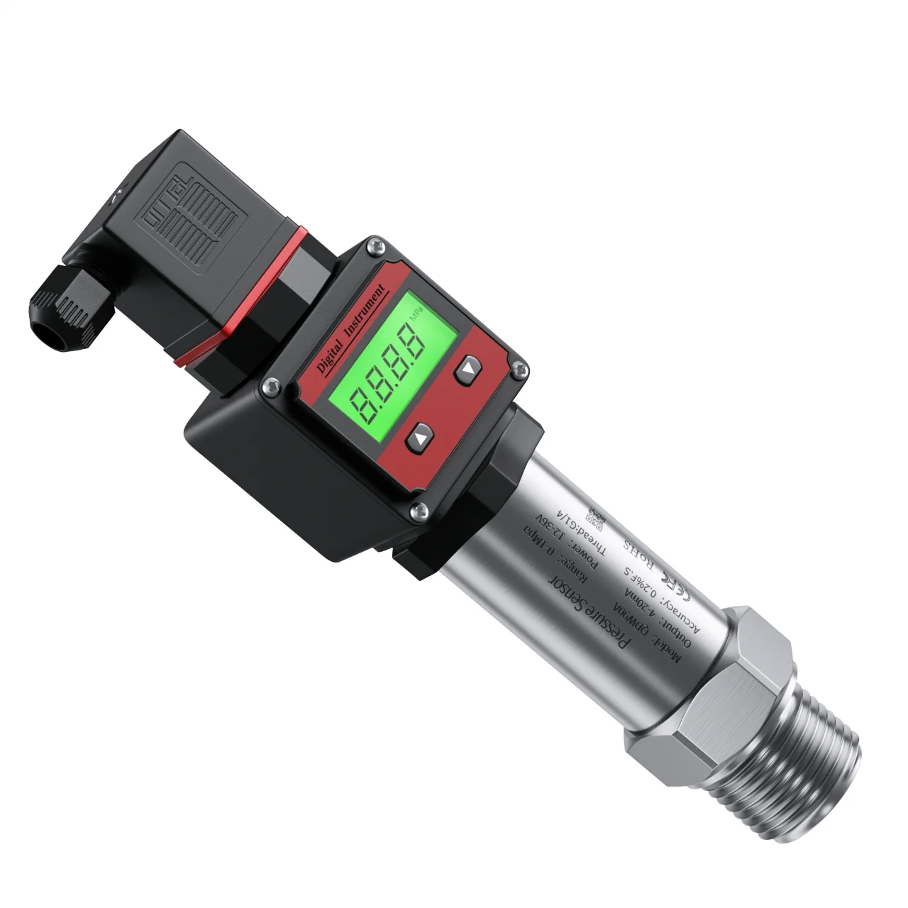 Digital Pressure Transmitter 4-20mA 0-10V M20*1.5 Pressure Transducer Sensor 0-60Mpa RS485 Pressure Transducer Transmitter