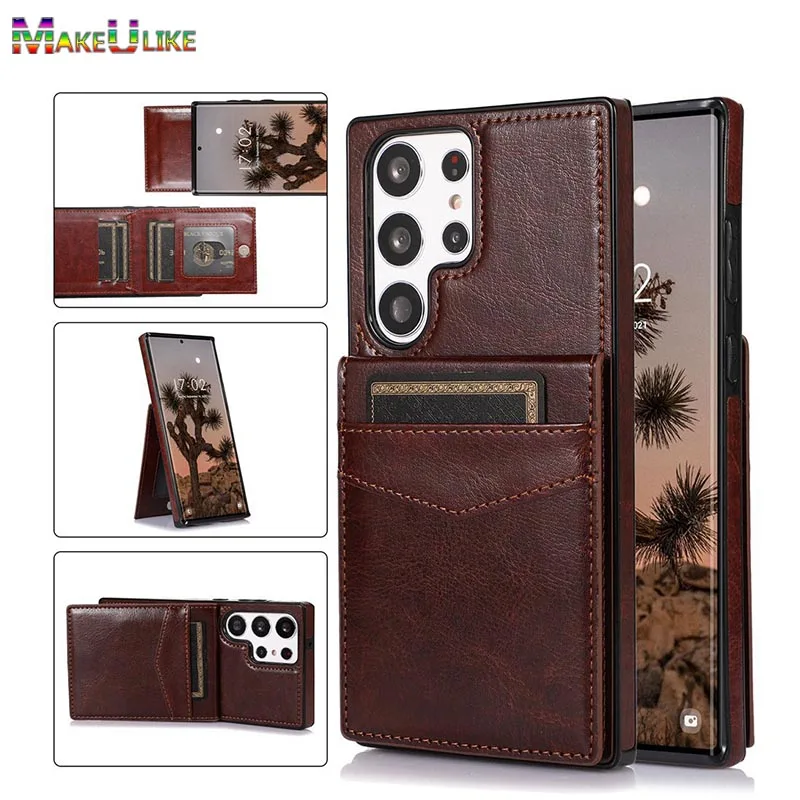 

Case for Samsung Galaxy S22 Ultra Case Leather Card Slot Fold Bag Shockproof Cover for Samsung S23 S22 S21 S20 Plus Ultra Case