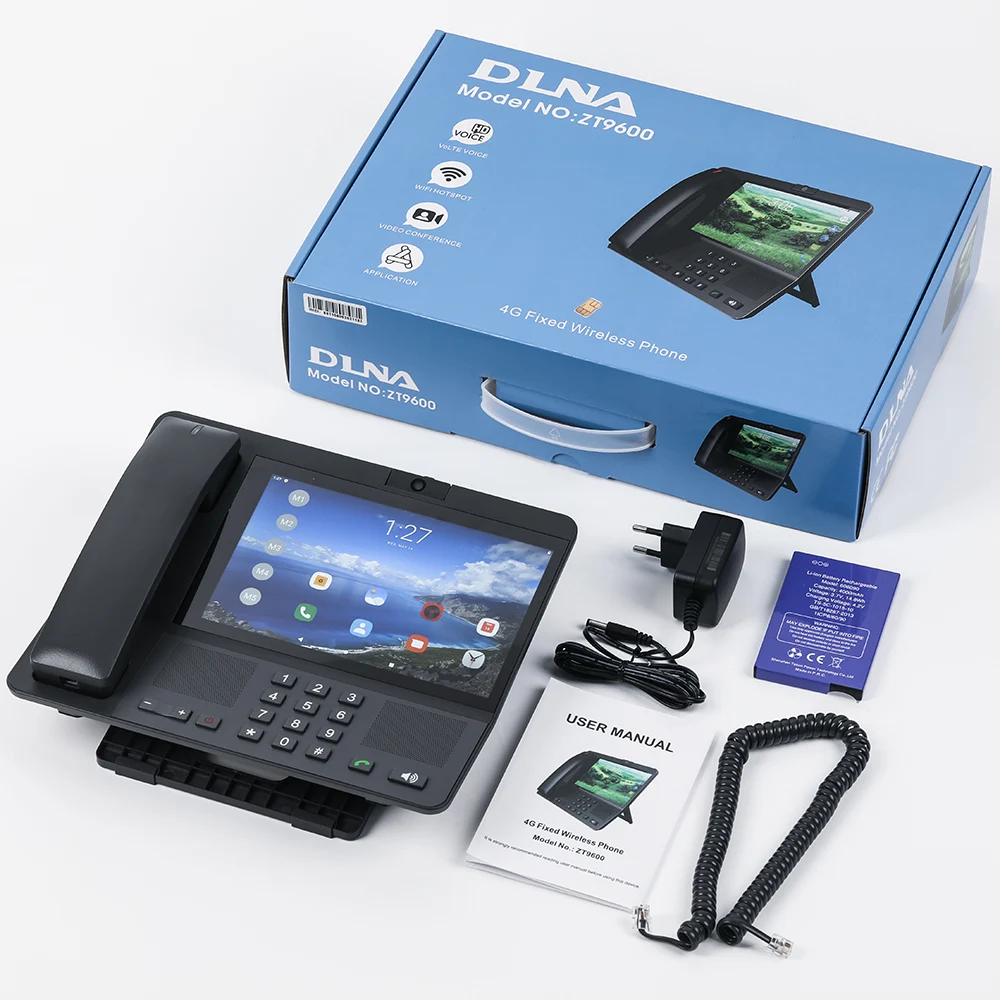 2026 4G Video Call Desktop Phone ZT9600 - 8 Inch Touch Screen, 64GB Storage and WiFi Hotspot for Smart Home Control