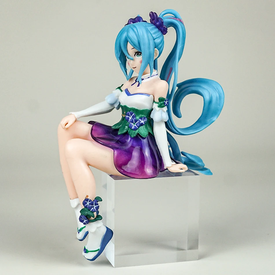 Figurka Anime Hatsune Miku 13 cm, Stopery do Nudli, Figurka Akcji Wróżki z Kwiatami Miku, Model Kolekcjonerski z PVC, Ozdoba, Zabawki, Prezent na Urodziny