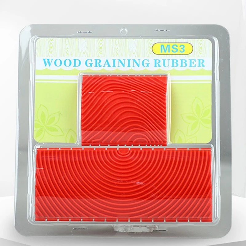 6Pcs Handheld Wood Grain Tool Art Paint Red Wood Grain Tool Grain Rubber Wood Grain Tool Puller Basics Wood Graining Set