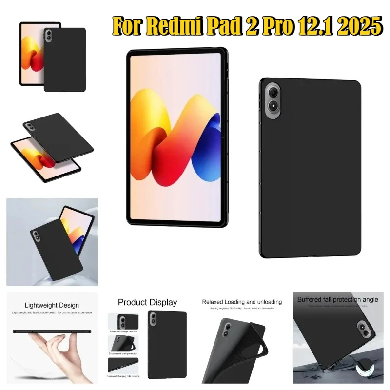 

2026 New Soft TPU Back Case for Xiaomi Redmi K Pad 2 Pro 2025 Poco Pad M1 X1 8/7Pro 12.1 8.8 11.2 Inch Silicone Protective Cover