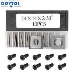 10pcs 14mm Carbide Inserts Cutters Replacement Square Straight for Grizzly T21348 and Woodworking Spiral Helical Planer Head