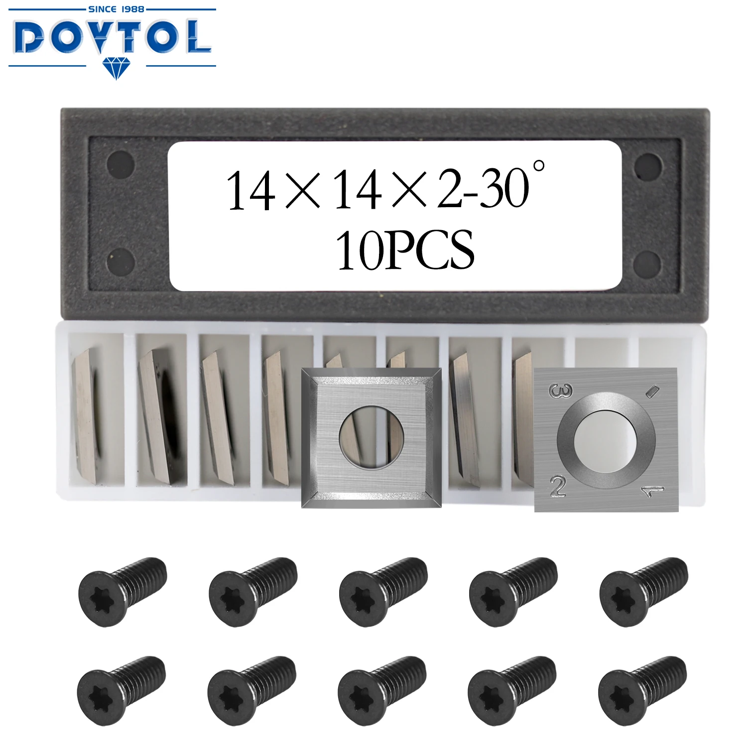 Imagem -03 - Carbide Insere Cortadores para Woodtorning Ferramenta e Carpintaria Plaina Helicoidal Espiral Praça Facas Retas Substituição 14x14x2 mm