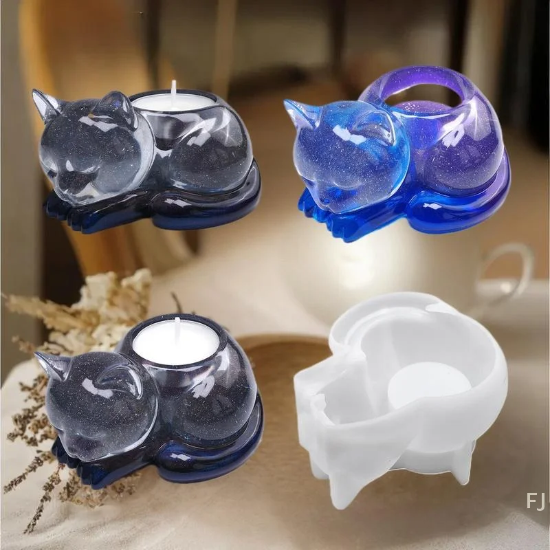 

[YU] Мемориальная силиконовая форма для спящего кота для полимерного подсвечника для кошки, подарок на память в виде животного, подарок сочувствия