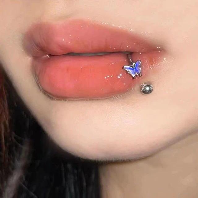 1PC Schmetterling Lip Piercing Septum Schmuck Pircing Labret Vertikale Edelstahl Spinne Bites Helix Knorpel Korper Schmuck AliExpress