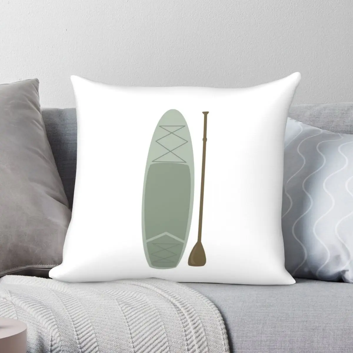 

Paddle Boarding Square Pillowcase Polyester Linen Velvet Creative Zip Decor Throw Pillow Case Room Cushion Cover