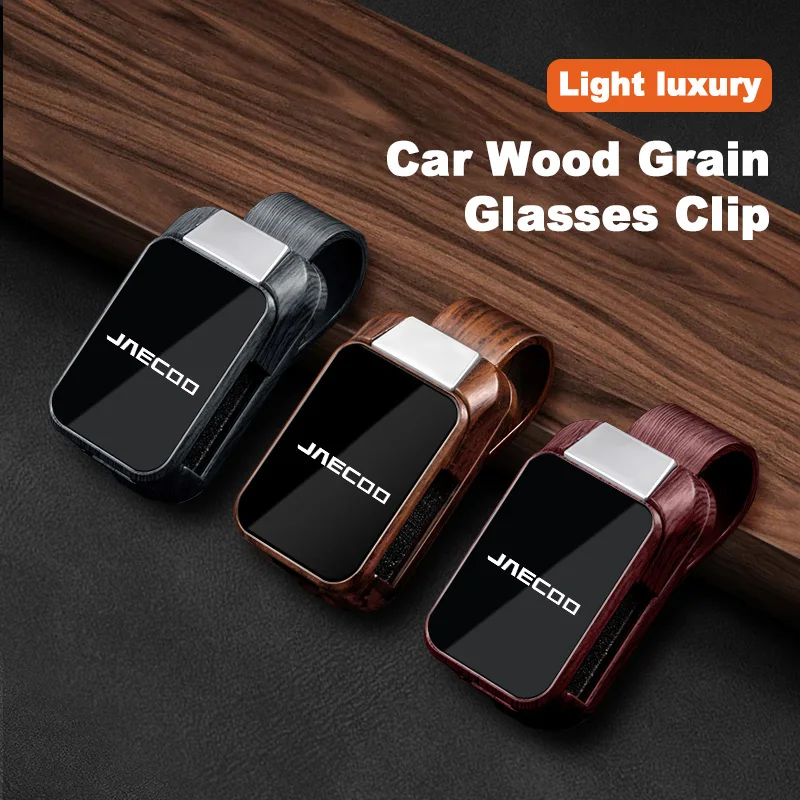

Car Sun Visor Glasses Wood Grain Clips Interior Eyeglasses Storage Holder For Chery Jaecoo J7 J8 2023 2024 2025 Auto Accessoies