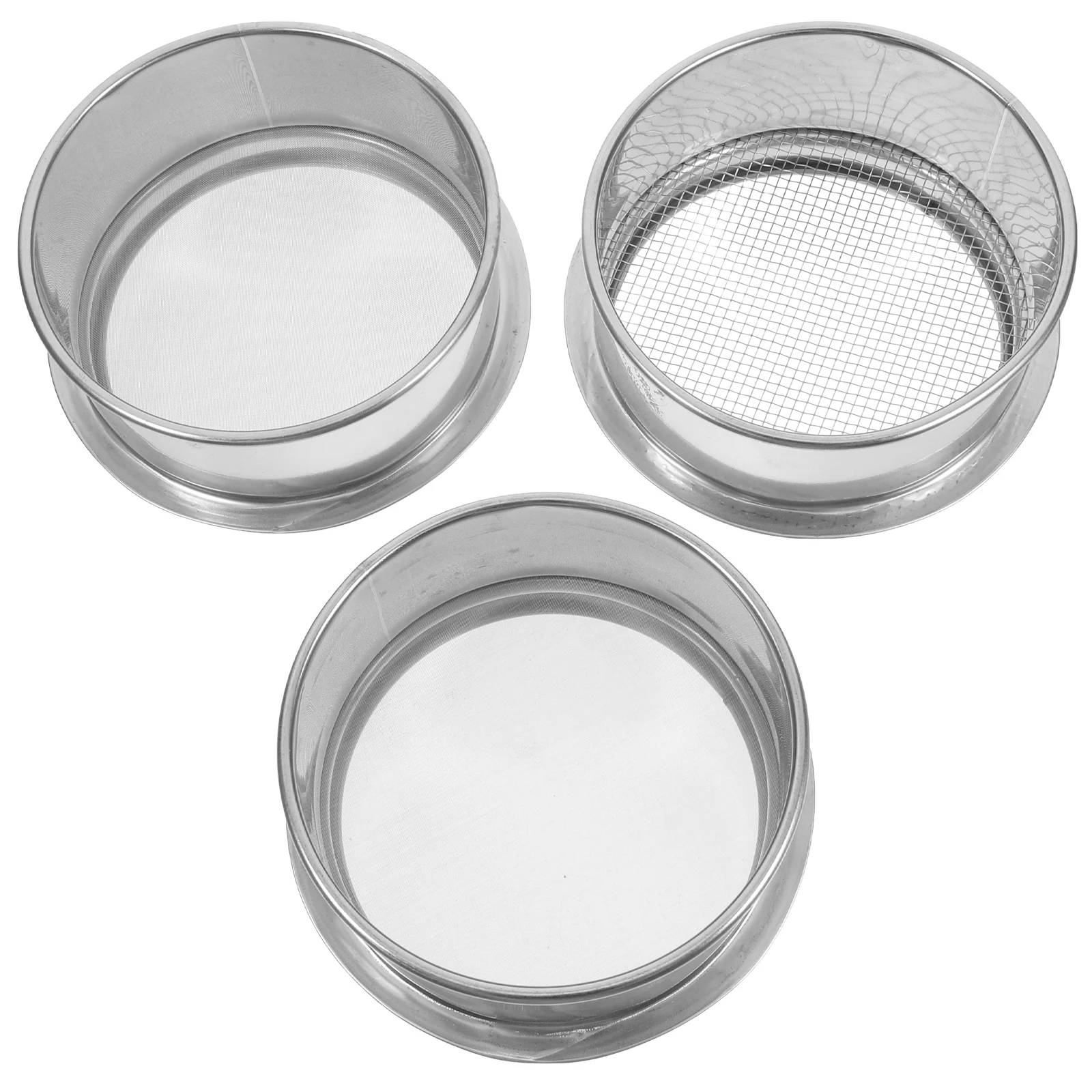 

3 Pcs Stainless Steel Sieve Lab Powder Separation Sifter Laboratory Fine Mesh Strainer Sieves Garden