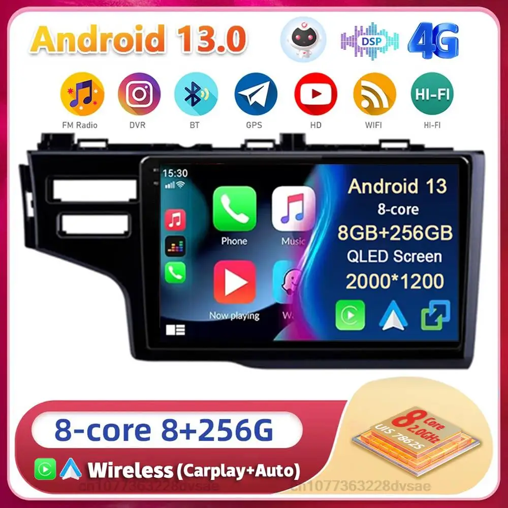 

Android13 Car Radio For Honda Jazz 3 2015 - 2020 Fit 3 2013-2020 LHD Multimedia Video Player Stereo GPS Carplay Autoradio DSP 4G