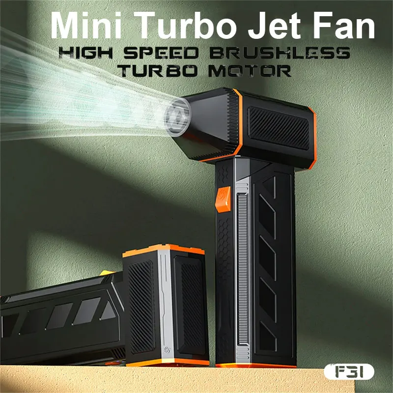 Mini Turbo Jet Fan 120000RPM Speeds Violent Blower Handheld Outdoor with three adjustable speeds Fans Cleaning Power Tool