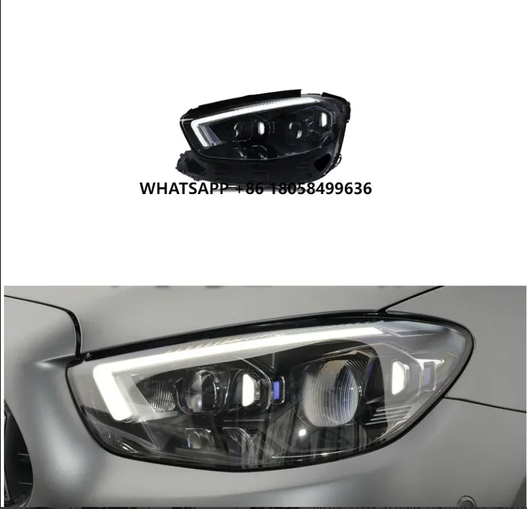 

Modified High-End W213 LED Headlights Assembly for 16-20 Mercedes E-Class Featuring Lasr Lens Daytime Running Lights